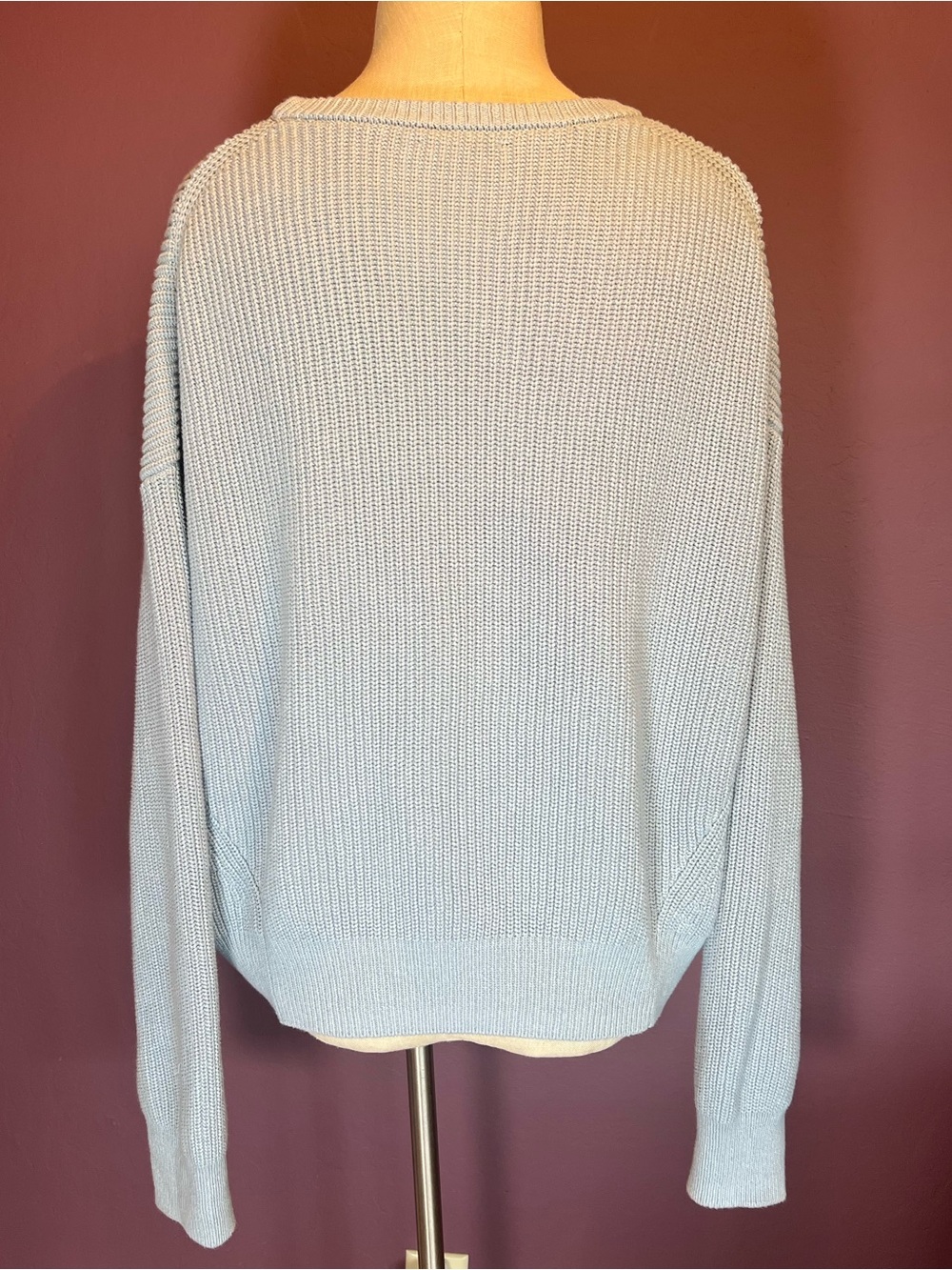 🩵Reformation Winnie Organic Cotton Sweater in Mineral • Ribbed Crewneck - Picture 4 of 7